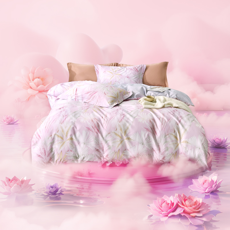 慕思（DeRUCCI）沁新系列 100%纯棉印花亲肤舒适四件套高支高密四件套（单位：套） 繁花似锦 被套200*230CM